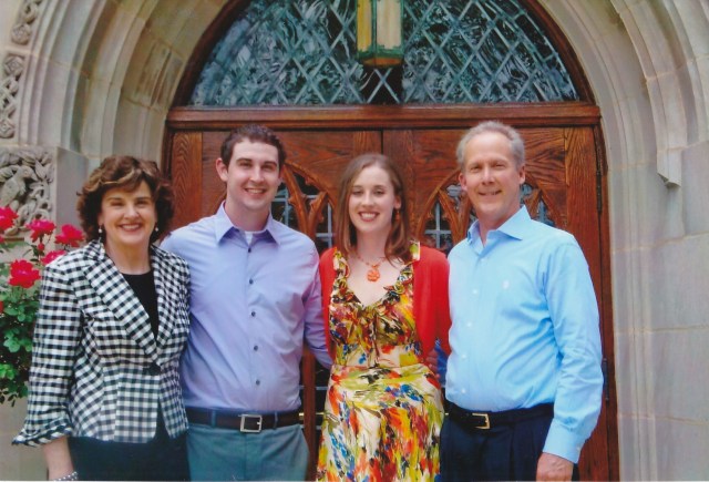 Ann, Brian, Ellen, and Mark at Ellen's wedding rehearsal, May 2010