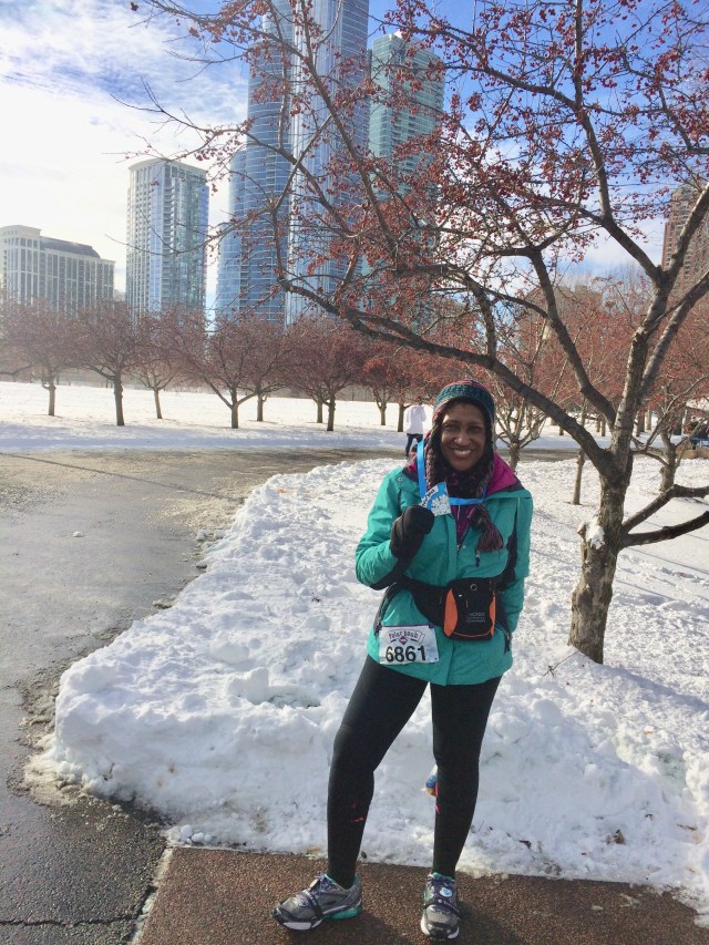 Rachell loves to run in winter